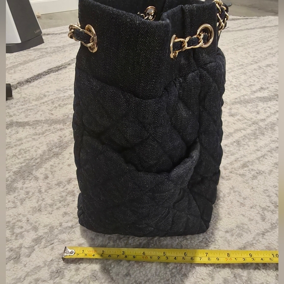 Denim Blue Quilted Shoulder Bag - Picture 6 of 7